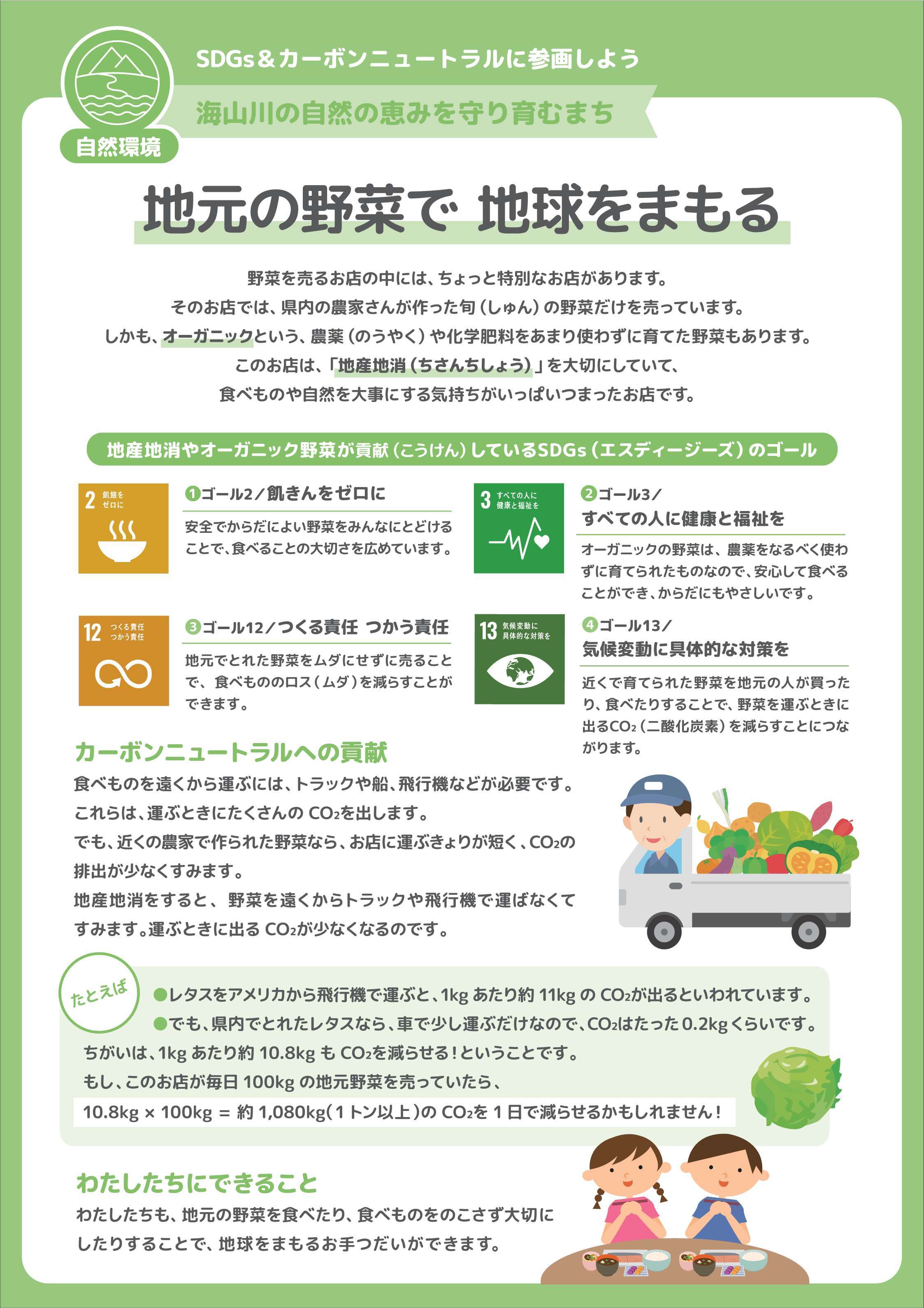 地元の野菜で地球をまもる