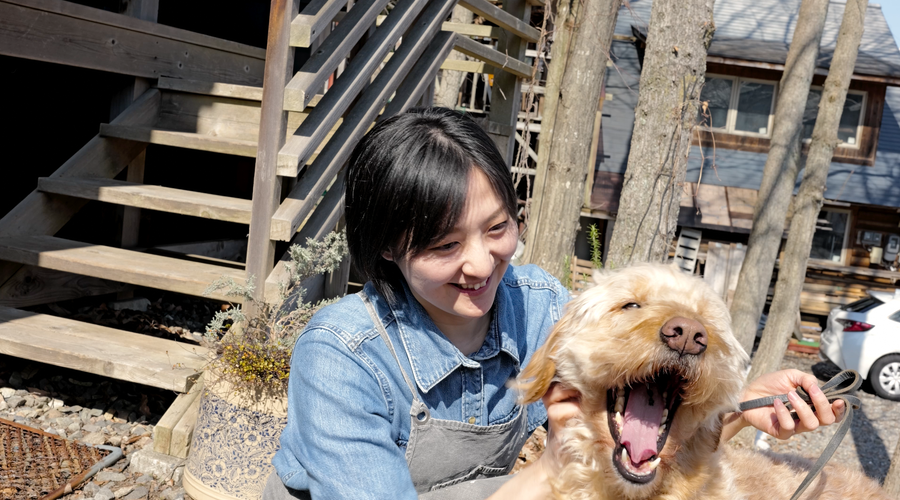 愛犬と