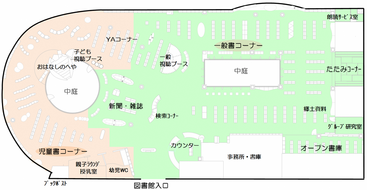 根上図書館館内図