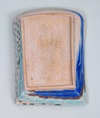 色絵稲穂畦道図箕型鉢 裏