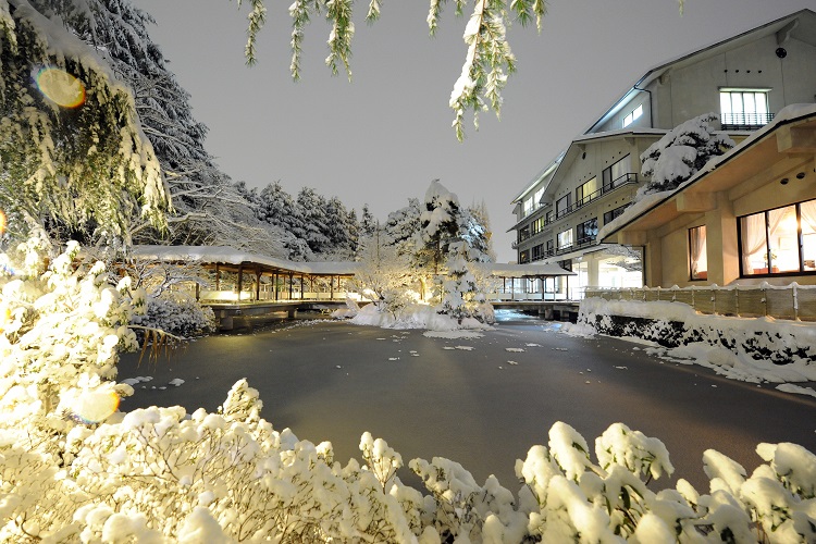 日本庭園の冬の様子