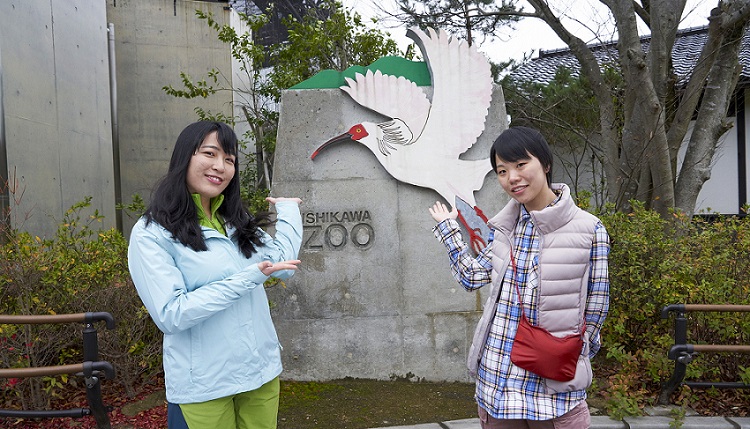 能美市JAIST（北陆先端科学技术大学院大学）的学生张潇樱同学和蔡华铮同学（拍摄于2019年11月28日）